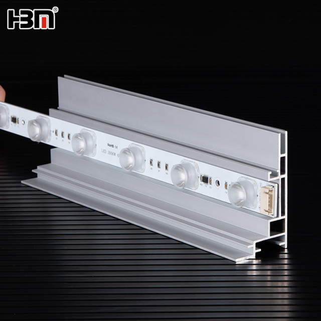 Single side 80mm anodized aluminum extrusion fabric picture profile frame with edgelit LED,XING HANG YUN 80mm Single-Side Edgelit Aluminum Fabric Lightbox Profile
