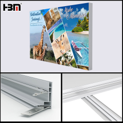 Single side 80mm anodized aluminum extrusion fabric picture profile frame with edgelit LED,XING HANG YUN 80mm Single-Side Edgelit Aluminum Fabric Lightbox Profile