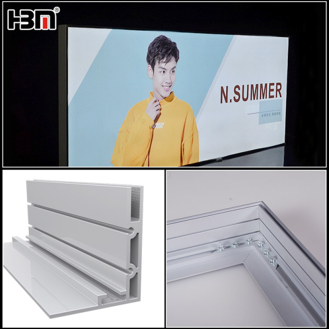 Single side 52mm fabric lightbox extrusion aluminum profile,XING HANG YUN 52 mm Single-Side Fabric Lightbox Aluminum Profile