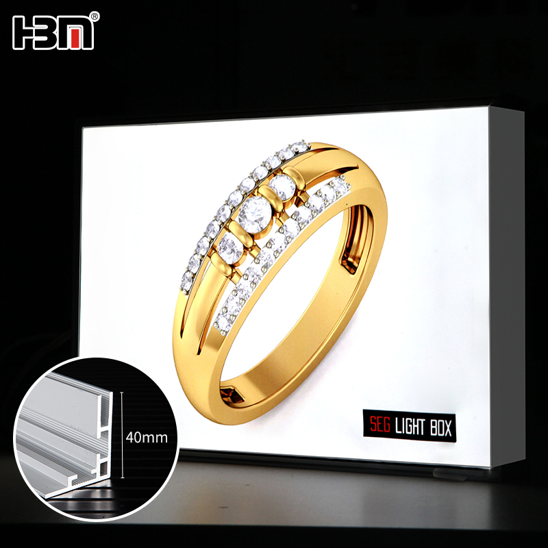 40mm lightbox aluminum frameless light box profiles,lightbox aluminum,Frameless Light Box Profiles-HBM manufacturer