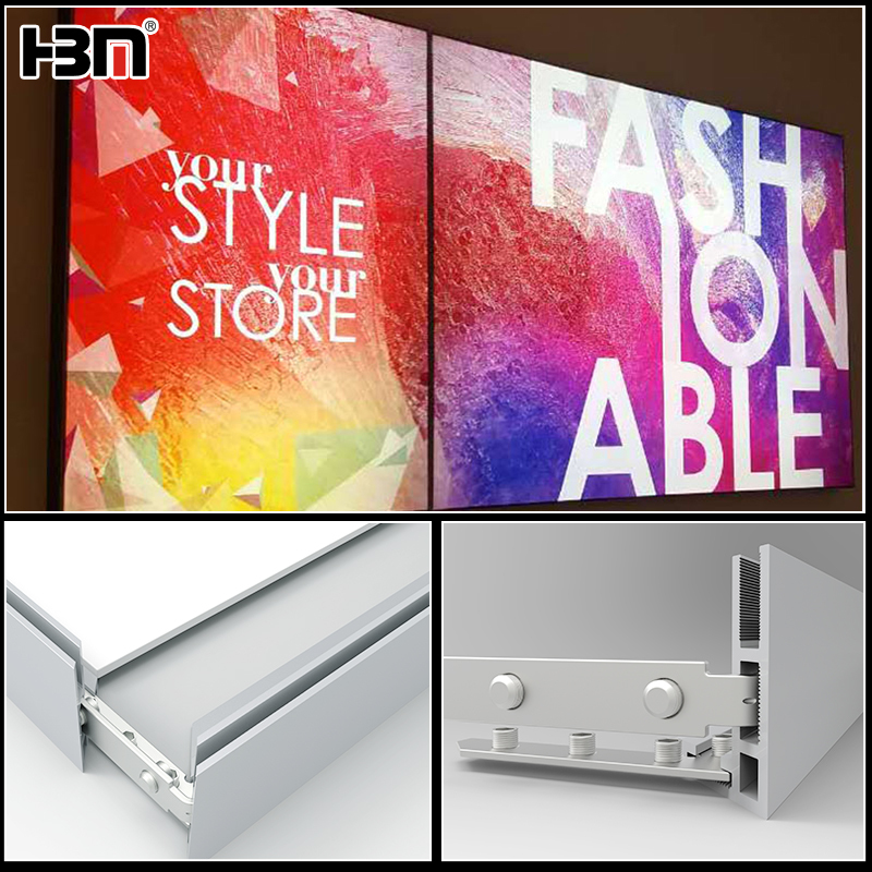40mm lightbox aluminum frameless light box profiles,lightbox aluminum,Frameless Light Box Profiles-HBM manufacturer