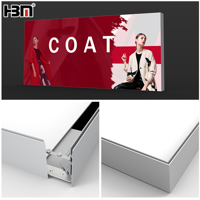 Backlit and edgelit led advertising display sign board tension texitile fabric light box,advertising lighted panel bill board textile led lightbox for indoor