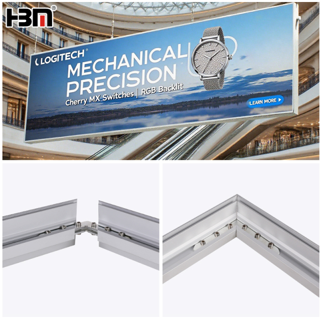 Custom size and shape 45mm aluminum material double sided fabric frameless thin light box,Custom size and shape 45mm aluminum material double sided fabric frameless thin light box