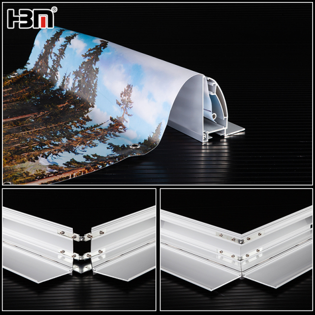 HBMB-80 Side Open Fabric Aluminum Frame,XING HANG YUN Outdoor Frameless 80mm Side-Snap Aluminum Frame