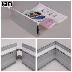Tension textile aluminum profile single side 100mm frameless aluminum SEG frame,seg frame | fabric light box -HBM manufacture