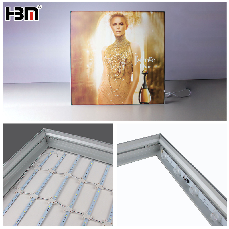 Tension textile aluminum profile single side 100mm frameless aluminum SEG frame,seg frame | fabric light box -HBM manufacture