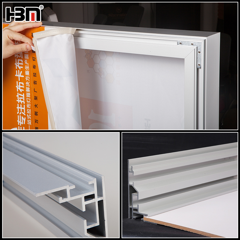Single side 80mm fabric picture frame,single side fabric backlit light seg aluminum profile frame for led display light box