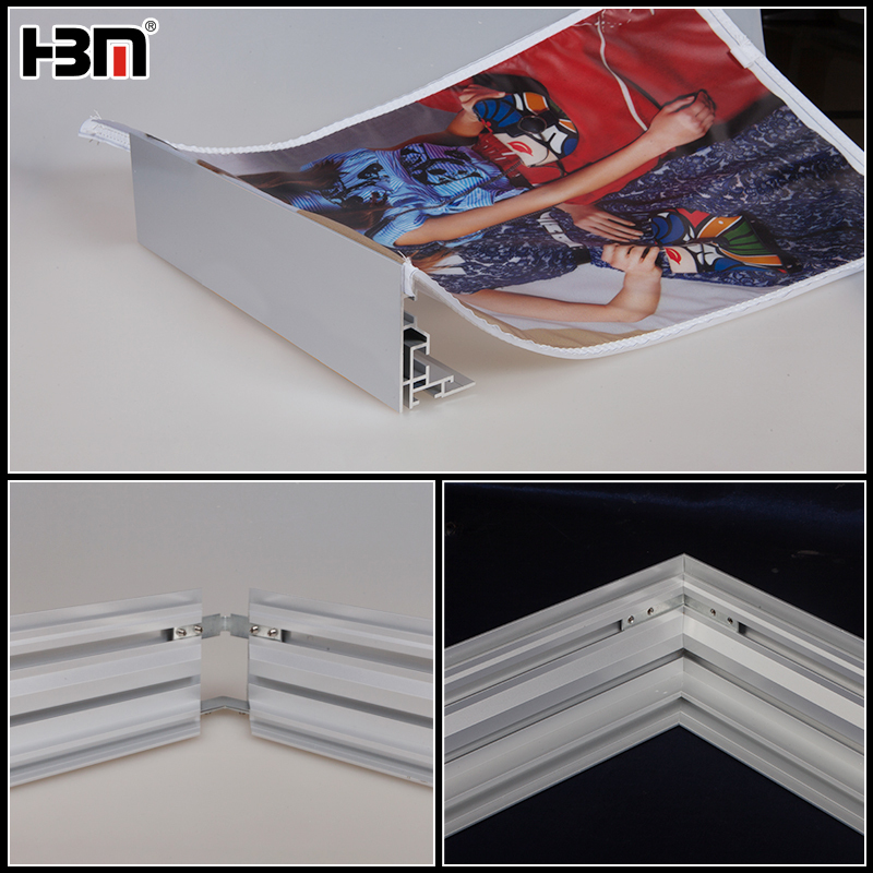 Single side 80mm fabric picture frame,single side fabric backlit light seg aluminum profile frame for led display light box