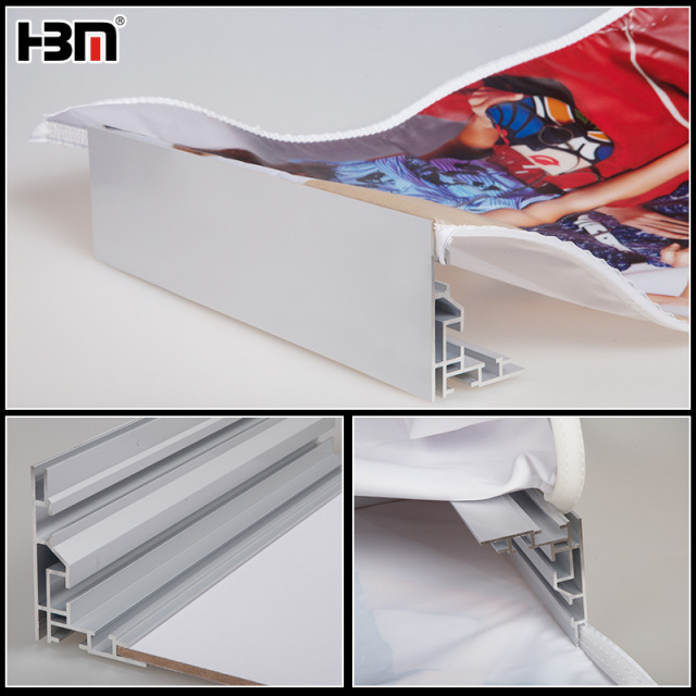 Single side 80mm anodized aluminum extrusion fabric picture profile frame,single side fabric backlit light seg aluminum profile frame for led display light box