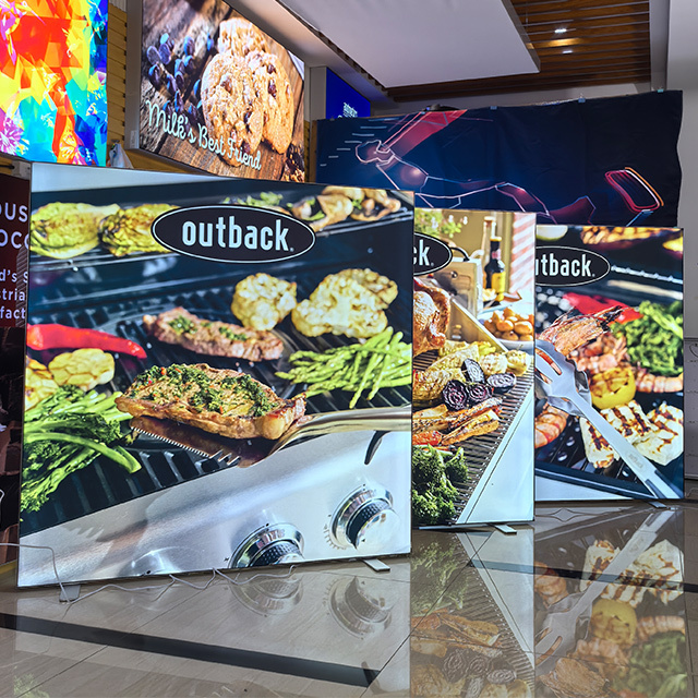 Portable Banner Stand Double Face SEG LED Light Box Illuminated Advertising Sign with Pull Rod Trolley & Hand Carry Bag Easy Installation For  Exhibition Display,