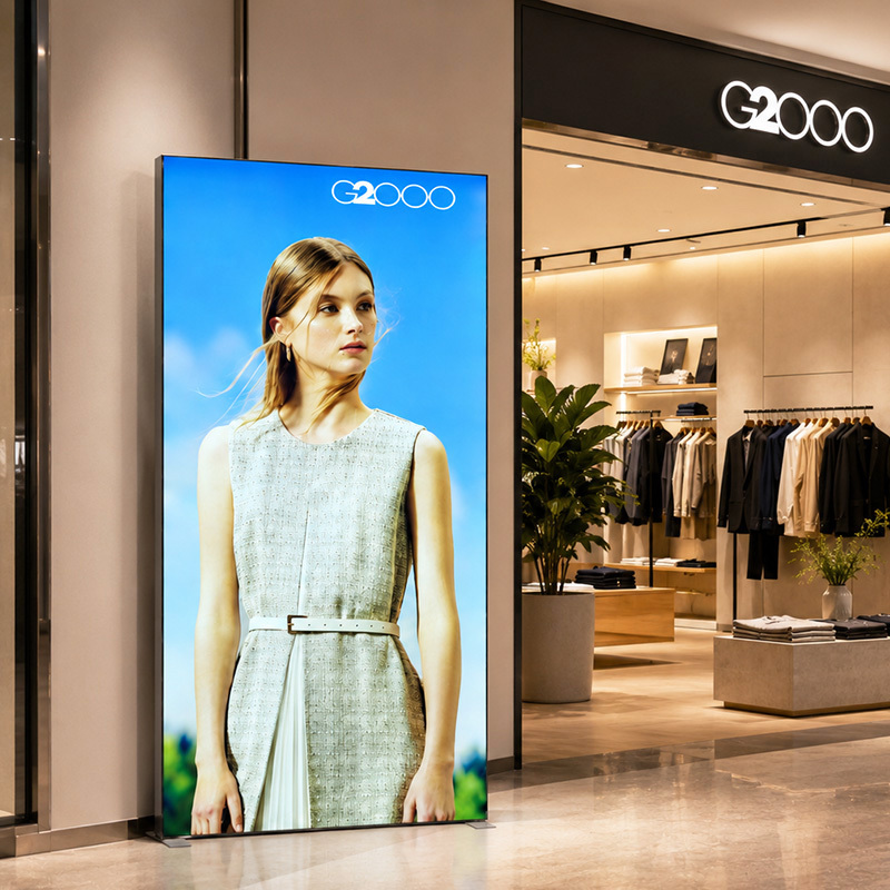 Portable Banner Stand Double Face SEG LED Light Box Illuminated Advertising Sign with Pull Rod Trolley & Hand Carry Bag Easy Installation For  Exhibition Display,