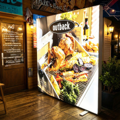 Portable Banner Stand Double Face SEG LED Light Box Illuminated Advertising Sign with Pull Rod Trolley & Hand Carry Bag Easy Installation For  Exhibition Display,