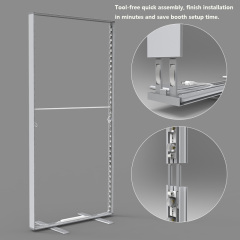 Portable Banner Stand Double Face SEG LED Light Box Illuminated Advertising Sign with Pull Rod Trolley & Hand Carry Bag Easy Installation For  Exhibition Display,