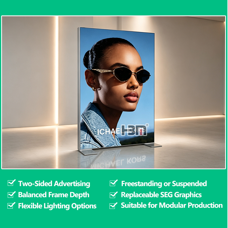 ODM 100mm Aluminum Alloy SEG Frame Ceiling-Hanging LED Light Box for Indoor Advertising Displays Manufacturer Wholesale,ODM 100mm Aluminum Alloy SEG Frame Ceiling-Hanging LED Light Box for Indoor Advertising Displays Manufacturer Wholesale