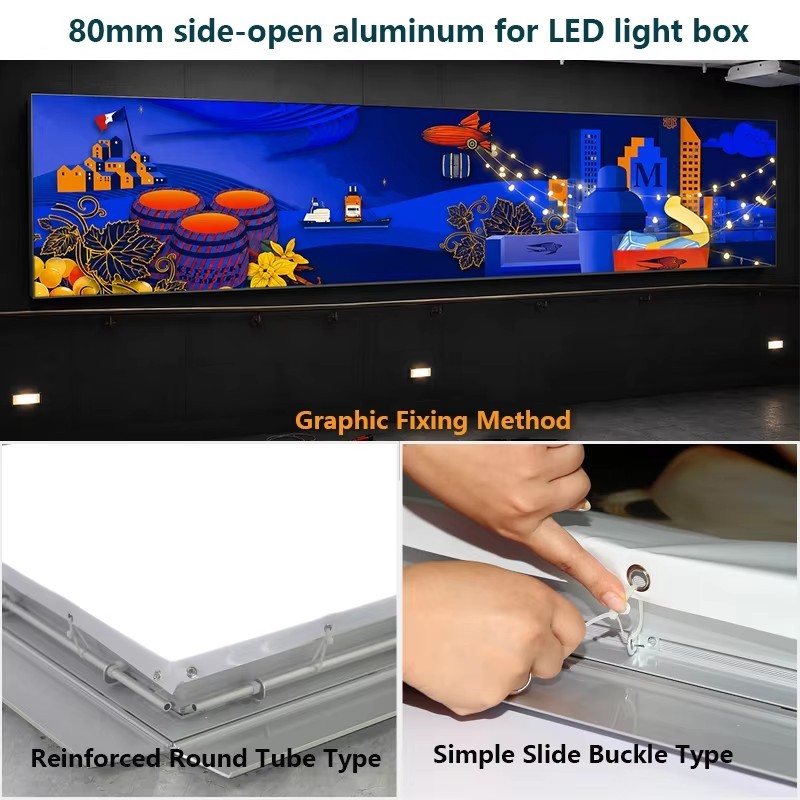 Side-Open Frameless Aluminum Profile Frame  Extrusion Illuminated Advertising Sign Large Format Light Box,Side-Open Frameless Aluminum Profile Frame  Extrusion Illuminated Advertising Sign Large Format Light Box