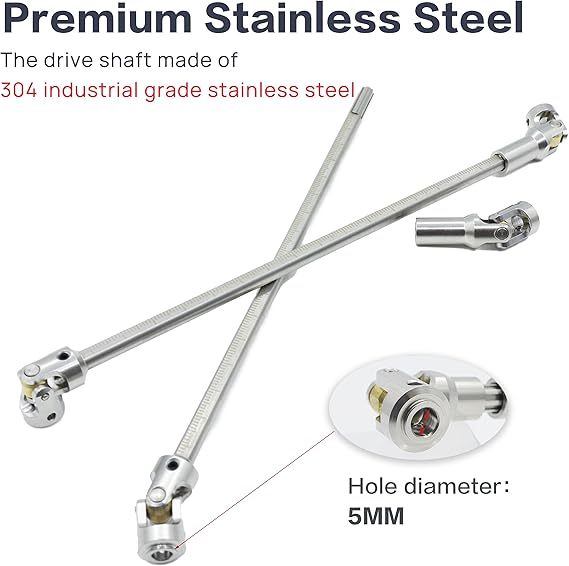 SCX10 Drive Shaft 2pcs 68-229mm Cut to Length Stainless Steel Driveshaft