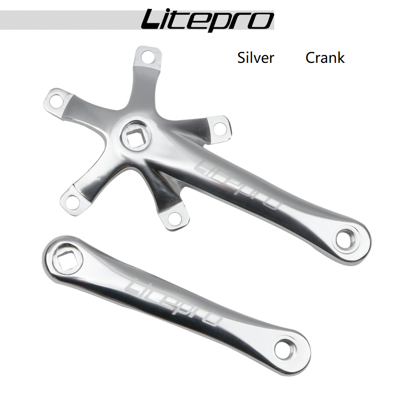 Litepro Square-Shaped Crank folding with red color for Litepro 130BCD folding bike, Five-Jaw Al Alloy Hollow Integrated Bicycle Crank Folding / Road Bike for Cycling