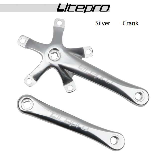 Litepro Square-Shaped Crank folding with red color for Litepro 130BCD folding bike, Five-Jaw Al Alloy Hollow Integrated Bicycle Crank Folding / Road Bike for Cycling