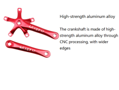 Litepro Square-Shaped Crank folding with red color for Litepro 130BCD folding bike, Five-Jaw Al Alloy Hollow Integrated Bicycle Crank Folding / Road Bike for Cycling