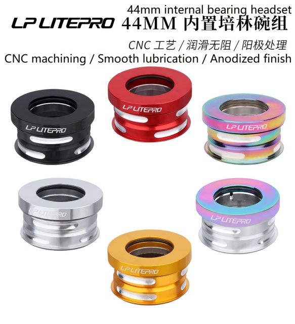OEM LP LITEPRO Aluminum Alloy Cycling Headset for Folding Bike Fit 44mm Bearings Straight Tube Bicycle Headset