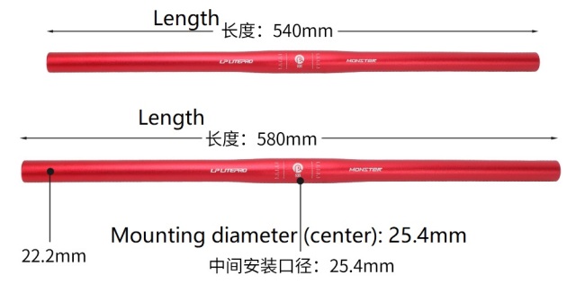OEM LP Litepro Bicycle Handlebar Riding Equipment Rapid Handlebar 25.4mm Aluminum Alloy Folding Bike Handlebar