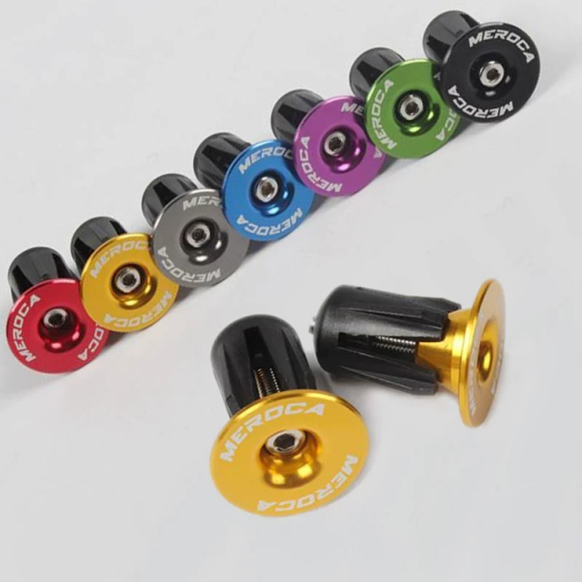 MEROCA Aluminum Alloy Handle End Plugs, Bicycle Handlebar End Caps for Mountain Bikes, Road Bikes and Drop Bars, Expansion-Locked Handlebar End Plugs