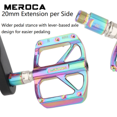 OEM MEROCA Bike Pedal Extender Axle - Mountain Bike & Road Bike Longer Axle Core, Pedal Extension Adapter