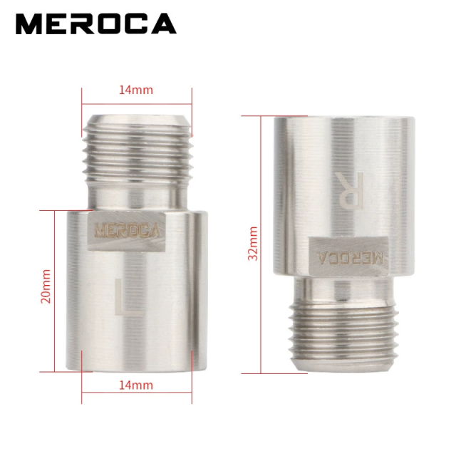 OEM MEROCA Bike Pedal Extender Axle - Mountain Bike & Road Bike Longer Axle Core, Pedal Extension Adapter