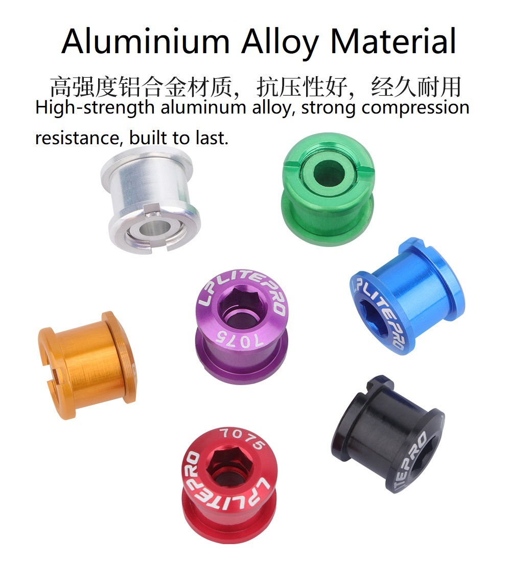 Custom LP Litepro CNC Machining Parts Fastener Single Chainring Bolts Aluminium Chainring Bolt Bicycle Parts For Folding, Road, and Mountain Bikes