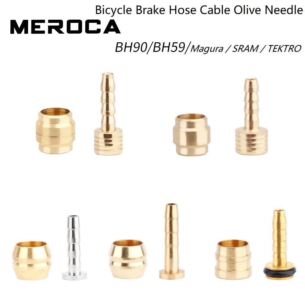 Meroca Mountain Bike Hydraulic Disc Brake Hose Connector Insert S for Bh90, Bh59,SRAM,Tektro,Magura, 2.5m Bike Brake Hose Cable Olive Needle