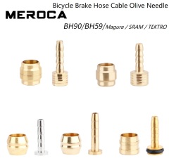 Meroca Mountain Bike Hydraulic Disc Brake Hose Connector Insert S for Bh90, Bh59,SRAM,Tektro,Magura, 2.5m Bike Brake Hose Cable Olive Needle