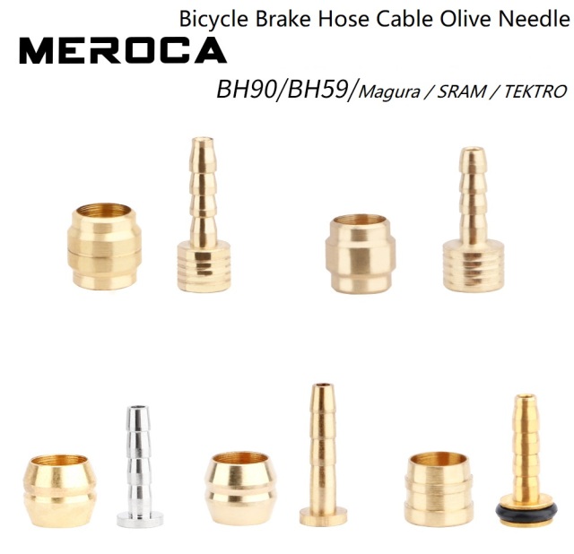 Meroca Mountain Bike Hydraulic Disc Brake Hose Connector Insert S for Bh90, Bh59,SRAM,Tektro,Magura, 2.5m Bike Brake Hose Cable Olive Needle
