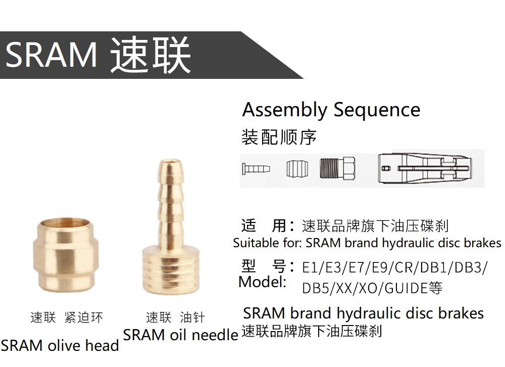 Meroca Mountain Bike Hydraulic Disc Brake Hose Connector Insert S for Bh90, Bh59,SRAM,Tektro,Magura, 2.5m Bike Brake Hose Cable Olive Needle