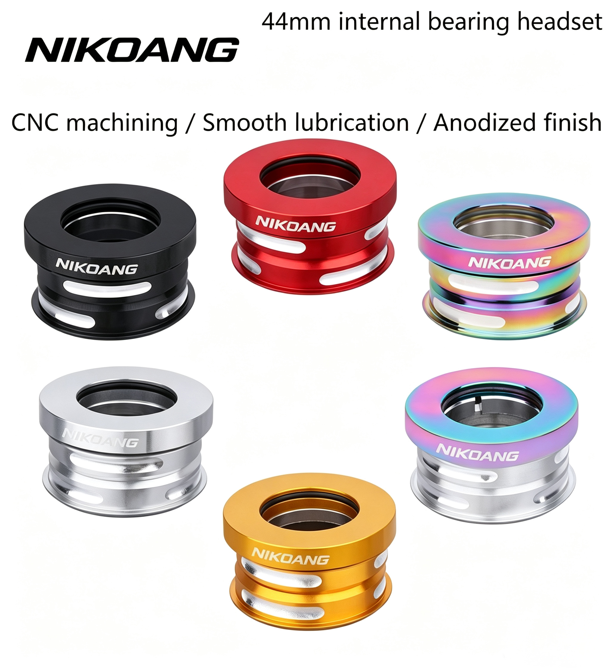 OEM NIKOANG Aluminum Alloy Cycling Headset for Folding Bike Fit 28.6*44mm Bearings Straight Tube Bicycle Headset