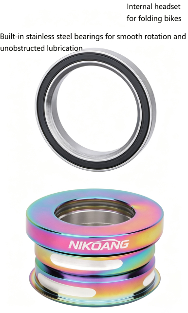 OEM NIKOANG Aluminum Alloy Cycling Headset for Folding Bike Fit 28.6*44mm Bearings Straight Tube Bicycle Headset