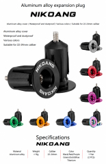 NIKOANG Aluminum Alloy Handle End Plugs, Bicycle Handlebar End Caps for Mountain Bikes, Road Bikes and Drop Bars, Expansion-Locked Handlebar End Plugs