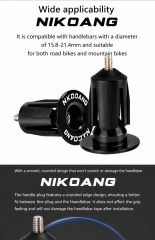 NIKOANG Aluminum Alloy Handle End Plugs, Bicycle Handlebar End Caps for Mountain Bikes, Road Bikes and Drop Bars, Expansion-Locked Handlebar End Plugs