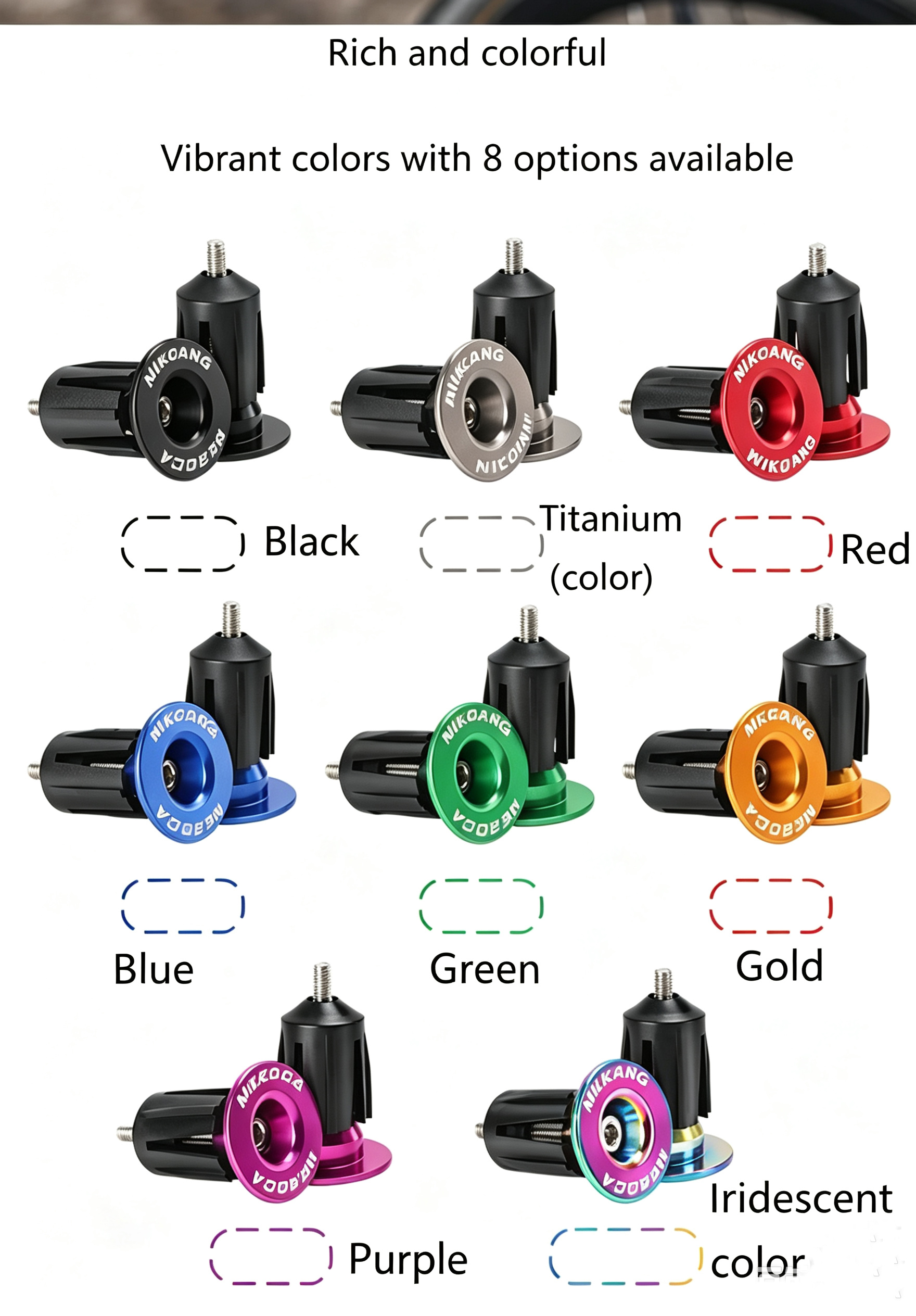 NIKOANG Aluminum Alloy Handle End Plugs, Bicycle Handlebar End Caps for Mountain Bikes, Road Bikes and Drop Bars, Expansion-Locked Handlebar End Plugs