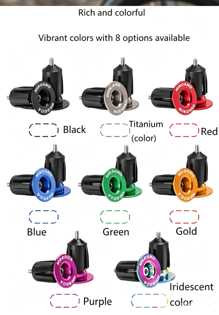 NIKOANG Aluminum Alloy Handle End Plugs, Bicycle Handlebar End Caps for Mountain Bikes, Road Bikes and Drop Bars, Expansion-Locked Handlebar End Plugs