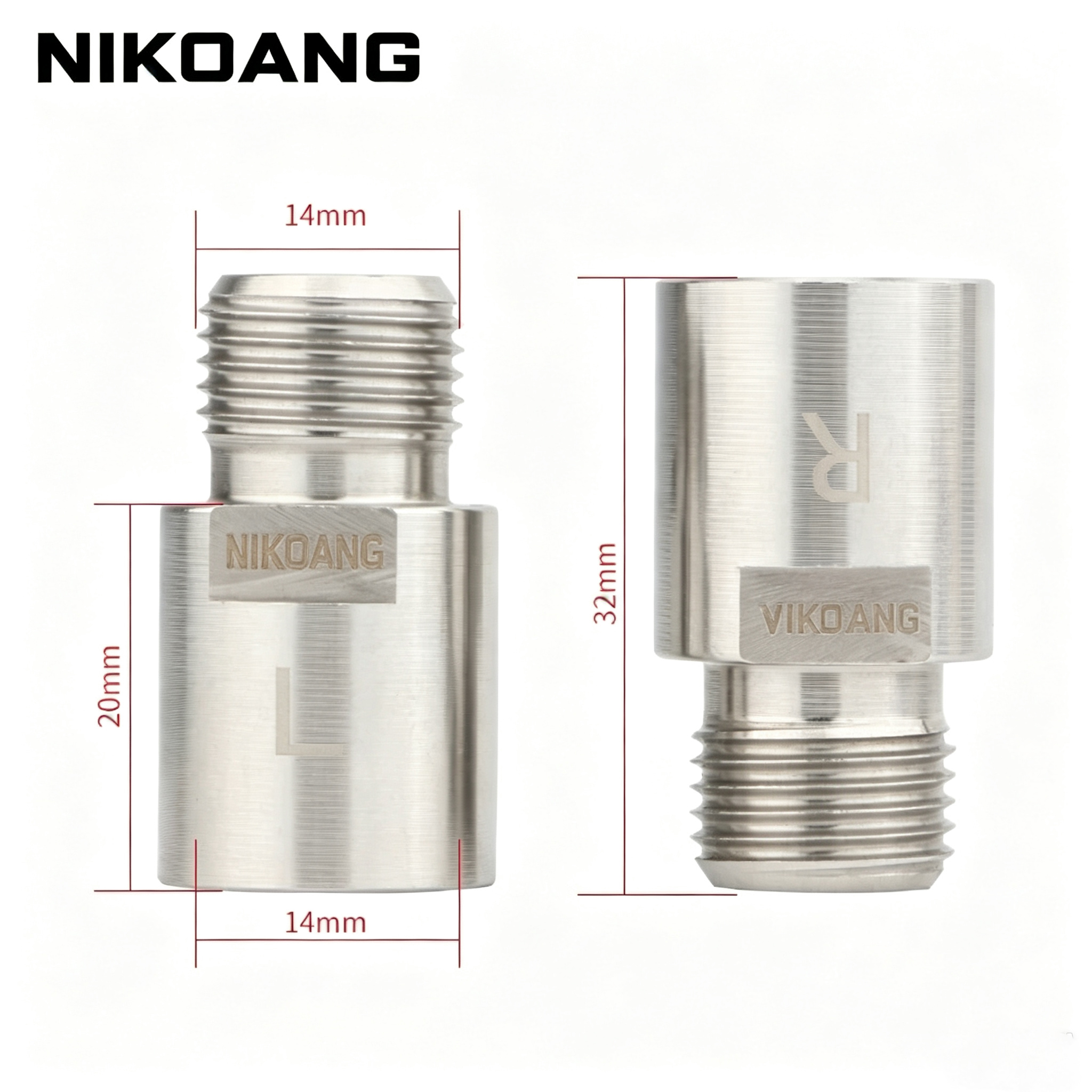 OEM NIKOANG Bike Pedal Extender Axle - Mountain Bike & Road Bike Longer Axle Core, Pedal Extension Adapter