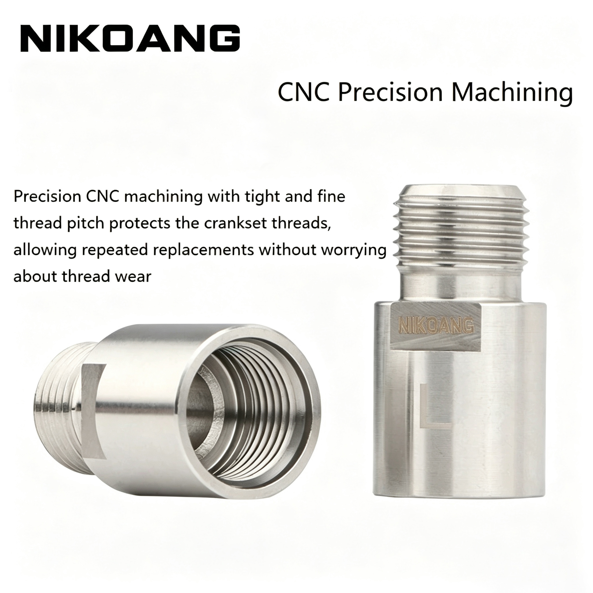 OEM NIKOANG Bike Pedal Extender Axle - Mountain Bike & Road Bike Longer Axle Core, Pedal Extension Adapter