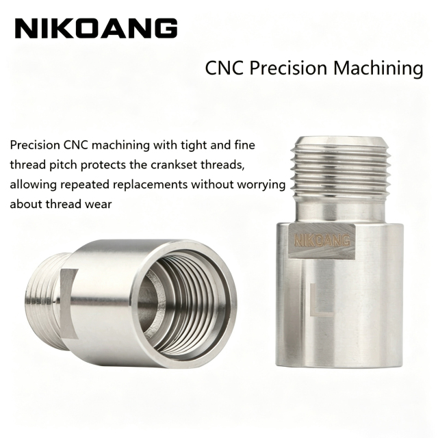 OEM NIKOANG Bike Pedal Extender Axle - Mountain Bike & Road Bike Longer Axle Core, Pedal Extension Adapter