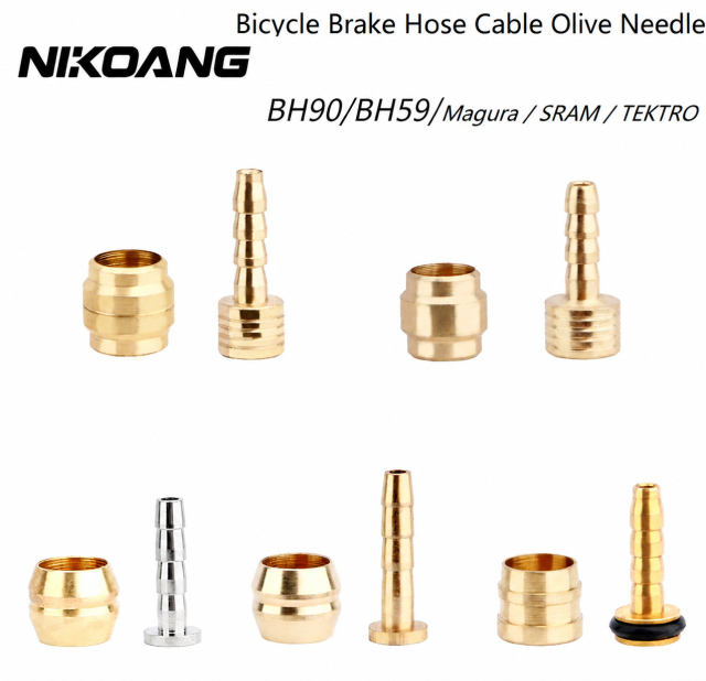 NIKOANG Mountain Bike Hydraulic Disc Brake Hose Connector Insert S for Bh90, Bh59,SRAM,Tektro,Magura, 2.5m Bike Brake Hose Cable Olive Needle