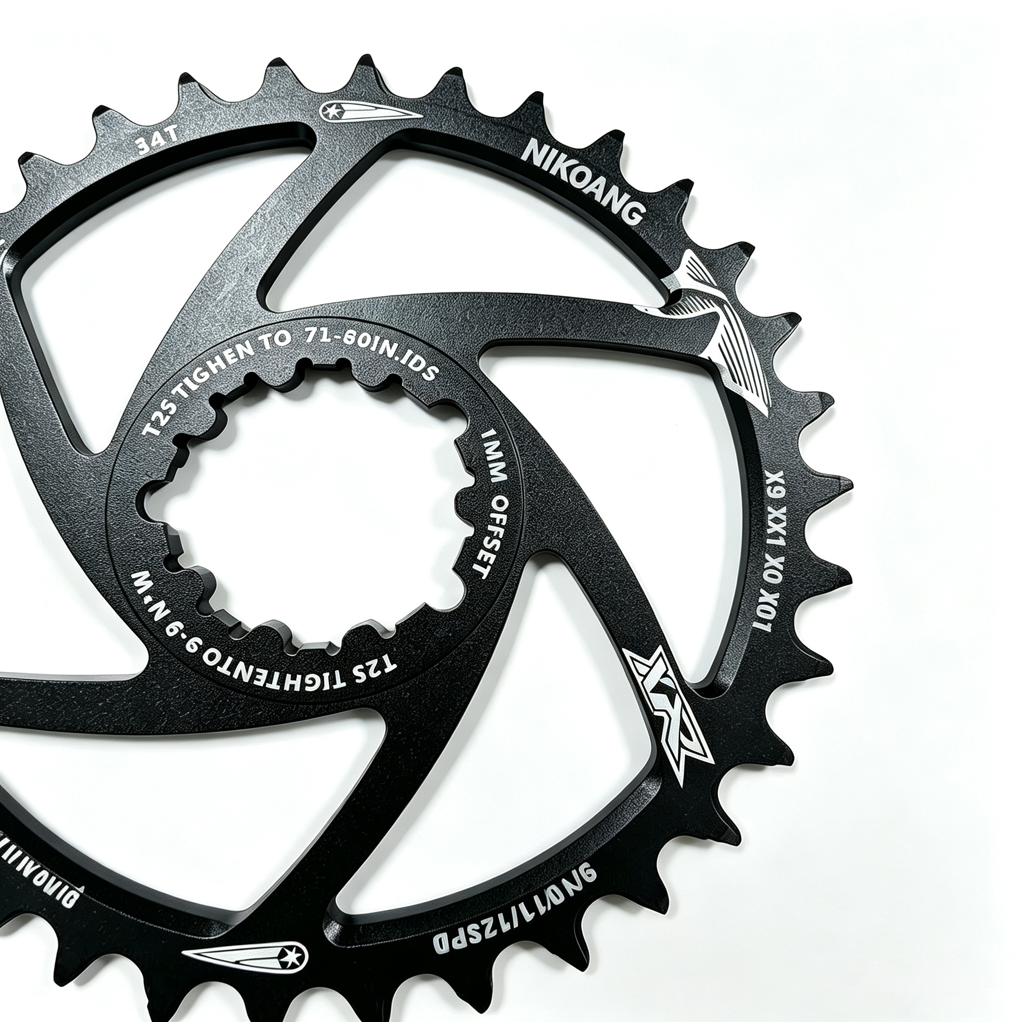 Direct Mount Dual Thickness 30t/32t/34t/36t/38t/40t Positive Negative MTB Chainring for 9 10 11 12 Speed Mountain off-Road Cycling