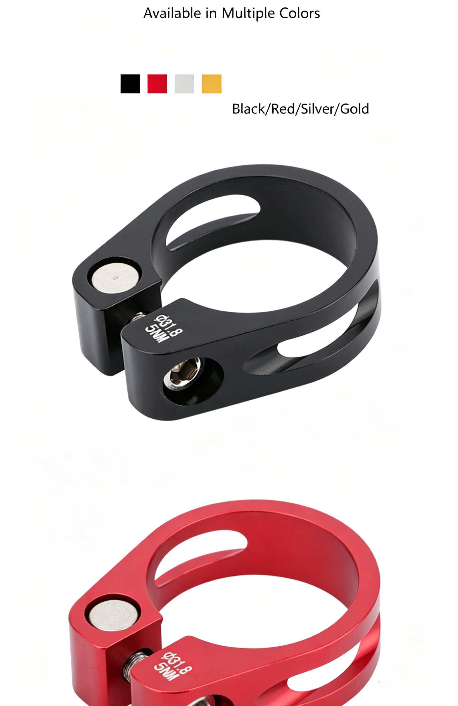 Customized OEM NIKOANG 31.8mm Aluminum Ultralight Quick Release Road Bike MTB Mountain Bicycle Seat Post Seatpost Clamp