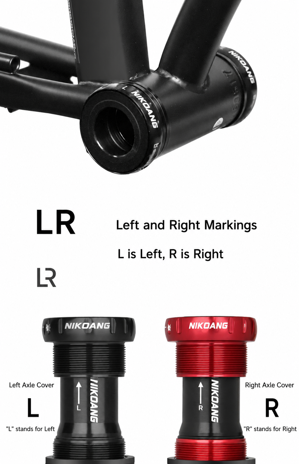 NIKOANG MTB Road Bike Bearing Bottom Bracket Screw Type 68/73 mm Bicycle Axis Aluminum Alloy Waterproof Crank Bottom Bracket