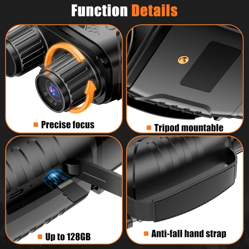 Night Vision Goggles, Night Vision Binoculars for Adults, HD Screen Thermal Binoculars with 64GB TF Card for Photos and Videos, Perfect for Outdoor Hunting Camping and Wildlife Observation