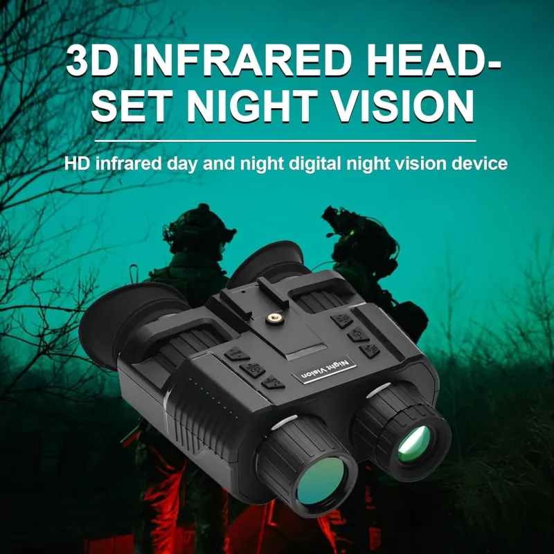 BINOCK NV8000 Night Vision Goggles Head-Mounted, 4K Night Vision Binoculars for Adult, 3D Naked-Eye Display Infrared NVG for Helmet with 7 Level Brightness Adjustment, Waterproof