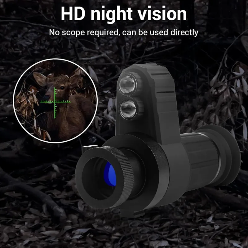Head-Mounted Night Vision Goggles with Elastic Head Strap, Default 7X Magnification, NVG Visual Distance 350M with Riflescope 1.54 in HD Screen, Rechargeable, for Hunting, Camping Surveillance