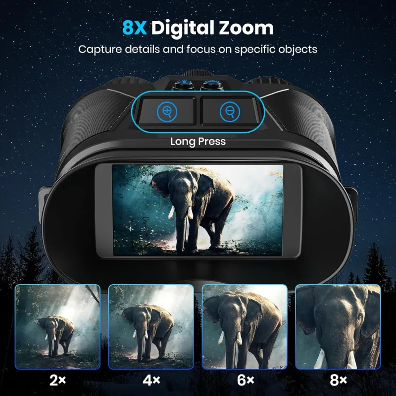 seanme Night Vision Goggles with Camera, 4K Night Vision Binoculars for Adults, 3280FT Infrared, 3" Large Screen, 8X Digital Zoom, 5000 mAh Battery and 32GB Memory Card for Saving Photos and Videos